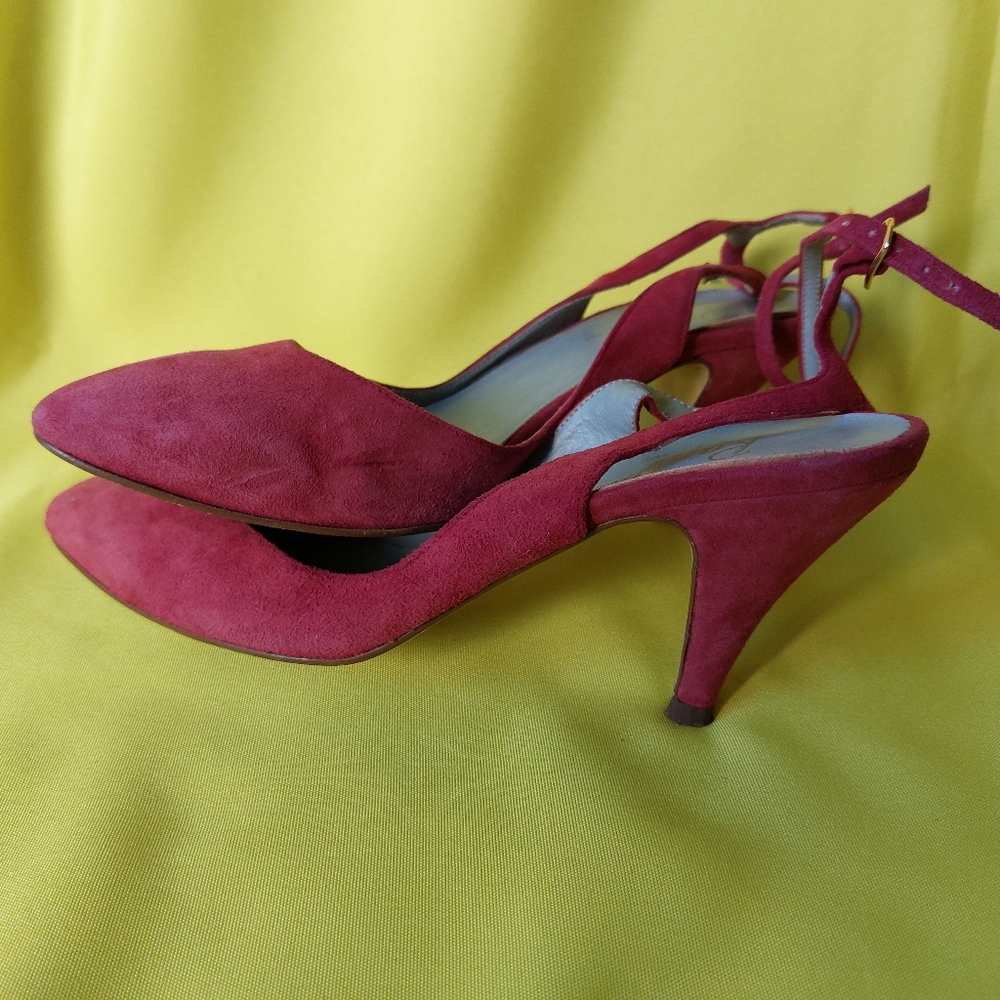 Vintage Leather Suede Woman Shoes by Eaton Raphael Made in Italy Size 8B